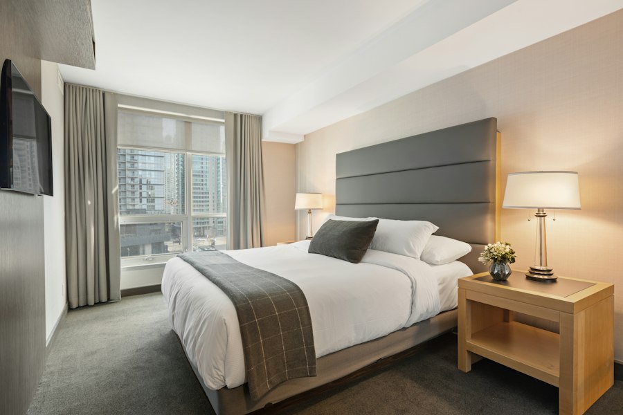 A hotel room near the hospital