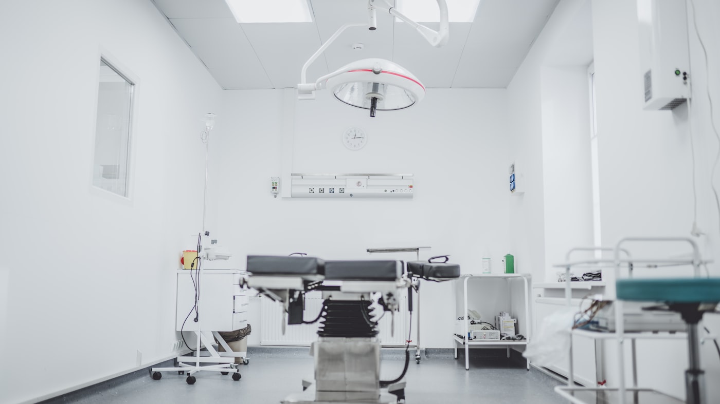 An orthopaedic operating theatre prepared for surgery
